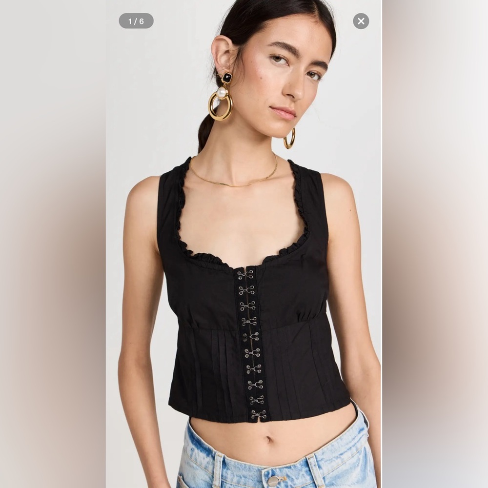 Free People Black Amelia Corset Size XL (16) NWT